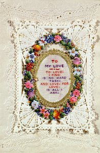 Viktoriansk valentinskort av English School